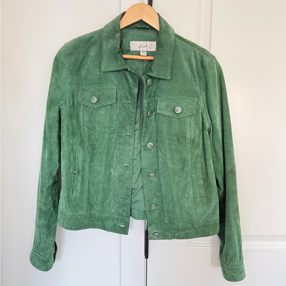 Link Jackets & Blazers - Blink Green Suede Jacket Sz M